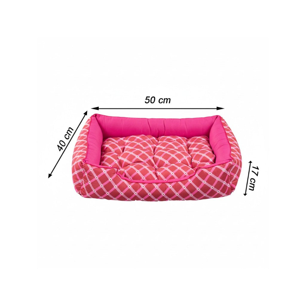 Cama Para Cachorro retangular Pet Rosa Geometrico Drop