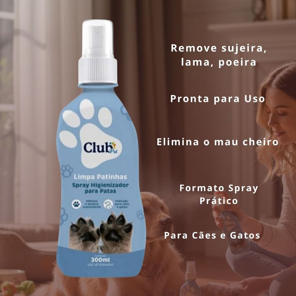 Higienizador Limpa Patas para Cachorro e Gato Spray 200ml Drop