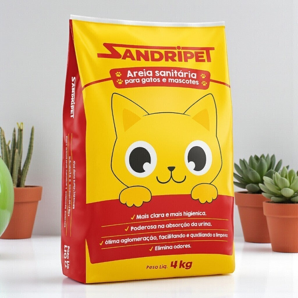 Areia Higiênica Gato 4kg Controle Odor Drop