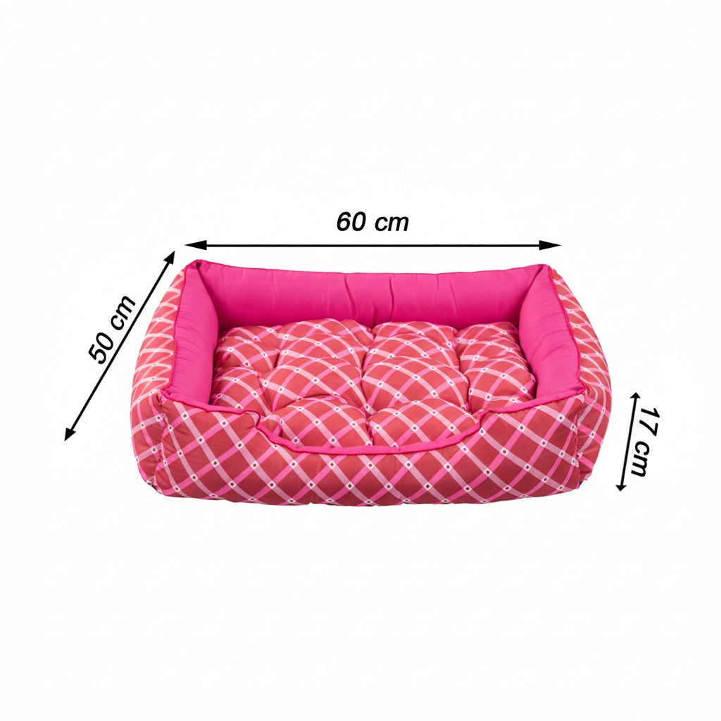 Cama Para Cachorro retangular Pet Rosa Geometrico Drop