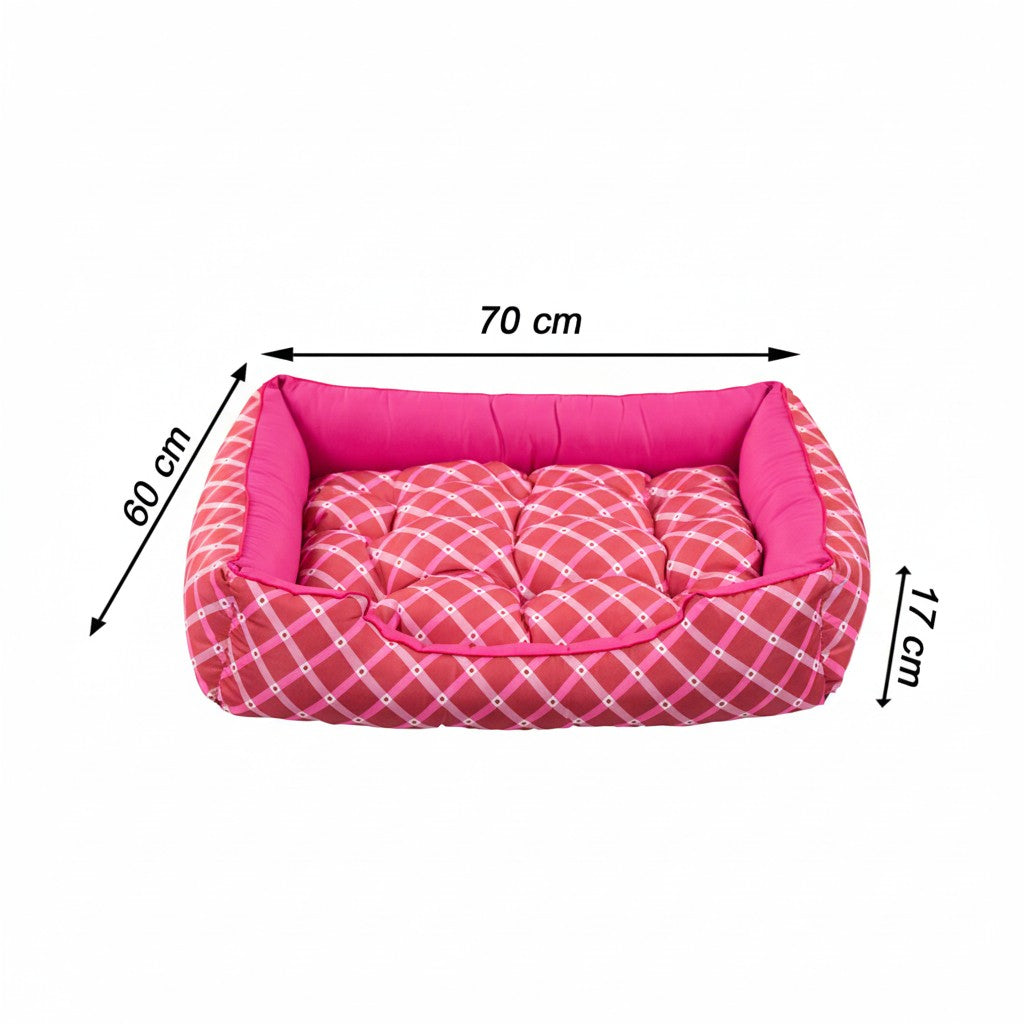 Cama Para Cachorro retangular Pet Rosa Geometrico Drop