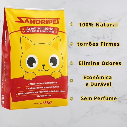Areia Higiênica Gato 4kg Controle Odor Drop